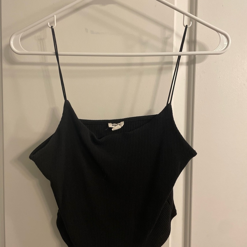 Garage Black Spaghetti Crop Top